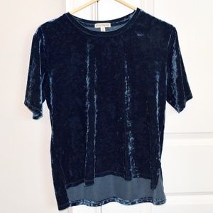Deep Blue Velvet Tee Size M
